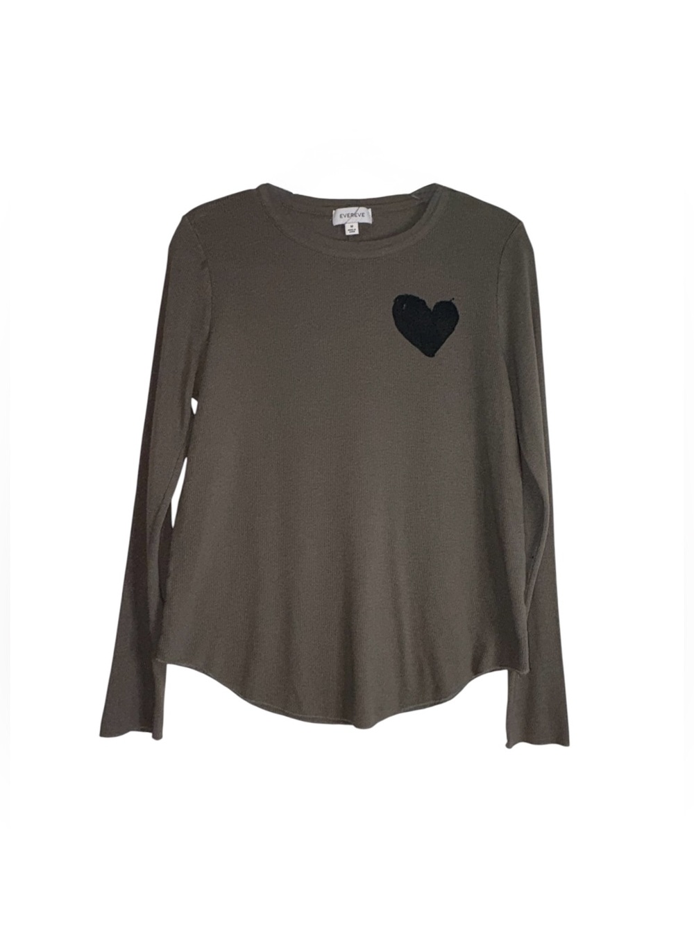 Evereve Gray Long-Sleeve Heart Tee